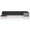7 pcs conjunto lounge de jardim c/ almofadões pinho maciço - Image 3