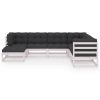 7 pcs conjunto lounge de jardim c/ almofadões pinho maciço - Image 3
