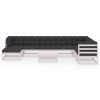 9 pcs conjunto lounge de jardim c/ almofadões pinho maciço - Image 3
