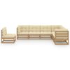 7pcs conj. lounge jardim e almofadões pinho maciço castanho mel - Image 2
