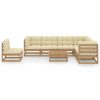 8 pcs conj. lounge jardim almofadões pinho maciço castanho mel - Image 2