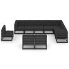 10 pcs conjunto longue jardim c/ almofadões pinho maciço preto - Image 2