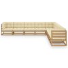9pcs conj. lounge jardim e almofadões pinho maciço castanho mel - Image 2