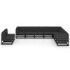 10 pcs conjunto longue jardim c/ almofadões pinho maciço preto - Image 2