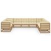 10 pcs conj. lounge jardim almofadões pinho maciço castanho mel - Image 2