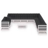 12 pcs conj. lounge de jardim c/ almofadões pinho maciço branco - Image 3