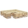 14 pcs conj. lounge jardim almofadões pinho maciço castanho mel - Image 2