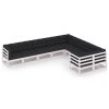 9 pcs conj. lounge de jardim c/ almofadões pinho maciço branco - Image 3