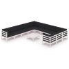 12 pcs conj. lounge de jardim c/ almofadões pinho maciço branco