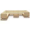 12 pcs conj. lounge jardim almofadões pinho maciço castanho mel - Image 2
