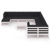 12 pcs conj. lounge de jardim c/ almofadões pinho maciço branco - Image 2