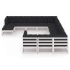 12 pcs conj. lounge de jardim c/ almofadões pinho maciço branco - Image 3