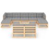 10 pcs conjunto lounge de jardim c/ almofadões pinho maciço - Image 3