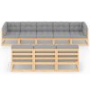 8 pcs conjunto lounge de jardim c/ almofadões pinho maciço - Image 3