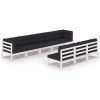 8 pcs conj. lounge de jardim c/ almofadões pinho maciço branco - Image 2