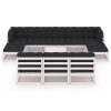 11 pcs conjunto lounge jardim c/ almofadões pinho maciço branco - Image 3