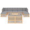 10 pcs conjunto lounge de jardim c/ almofadões pinho maciço - Image 3