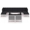 10 pcs conj. lounge de jardim c/ almofadões pinho maciço branco - Image 3