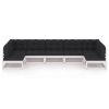 7 pcs conj. lounge de jardim c/ almofadões pinho maciço branco - Image 3