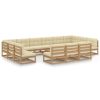 14 pcs conj. lounge jardim almofadões pinho maciço castanho mel - Image 2