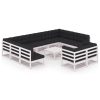 12 pcs conj. lounge de jardim c/ almofadões pinho maciço branco - Image 2