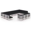 13 pcs conj. lounge de jardim c/ almofadões pinho maciço branco - Image 2