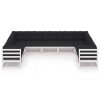 9 pcs conj. lounge de jardim c/ almofadões pinho maciço branco - Image 3