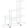 Suporte de vasos c/ rodas 94,5x25x92,5 cm metal branco - Image 2