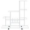 Suporte de vasos c/ rodas 94,5x25x92,5 cm metal branco - Image 3