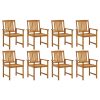 Cadeiras de jardim 8 pcs madeira de acácia maciça