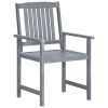 Cadeiras de jardim 8 pcs madeira de acácia maciça cinzento - Image 2