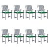 Cadeiras de jardim c/ almofadões 8 pcs acácia maciça cinzento