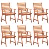 Cadeiras de jantar p/ jardim 6 pcs c/ almofadões acácia maciça - Image 2