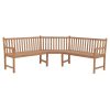 Banco de canto para jardim 185x185x90 cm madeira de teca maciça