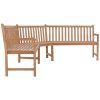 Banco de canto para jardim 185x185x90 cm madeira de teca maciça - Image 2
