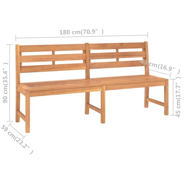 Banco de jardim 180 cm madeira de teca maciça - Image 7