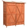 Abrigo p/ ferramentas de jardim 136x75x160 cm abeto maciço