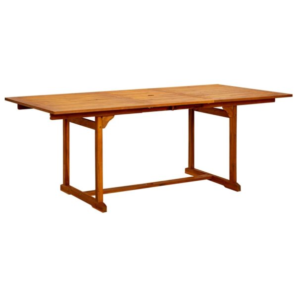 Mesa de jantar p/ jardim (150-200)x100x75 cm acácia maciça - Image 2