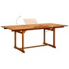 Mesa de jantar p/ jardim (150-200)x100x75 cm acácia maciça - Image 3