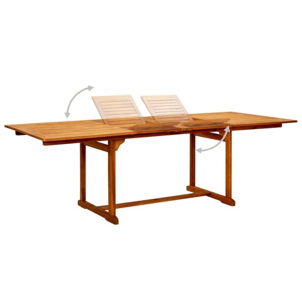 Mesa de jantar p/ jardim (160-240)x100x75 cm acácia maciça - Image 3
