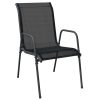 Cadeiras de jardim 2 pcs aço e textilene preto - Image 3