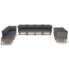 10 pcs conj. lounge jardim vime PE e madeira eucalipto cinzento - Image 2