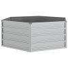 Canteiro elevado de jardim 129x45 cm aço galvanizado prateado - Image 2