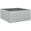 Canteiro elevado jardim 100x100x45 cm aço galvanizado prateado - Image 2