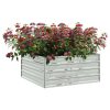 Canteiro elevado jardim 100x100x45 cm aço galvanizado prateado - Image 3