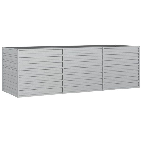 Canteiro elevado de jardim 240x80x77cm aço galvanizado prateado - Image 2