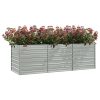 Canteiro elevado de jardim 240x80x77cm aço galvanizado prateado - Image 3