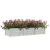 Canteiro elevado de jardim 240x80x45cm aço galvanizado prateado - Image 3