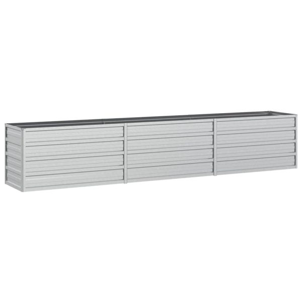 Canteiro elevado de jardim 240x40x45cm aço galvanizado prateado - Image 2