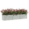 Canteiro elevado de jardim 240x40x45cm aço galvanizado prateado - Image 3